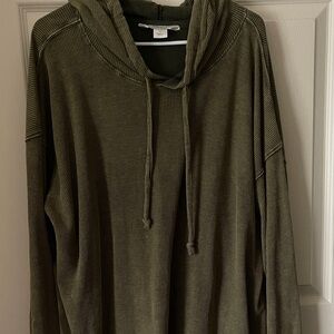 Natural Reflections Olive Green Hooded Sweater
